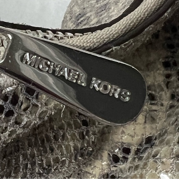 Michael Kors Purse Fulton Leather Python Reptile Embossed Hobo Shoulder Bag Snak - Picture 6 of 12